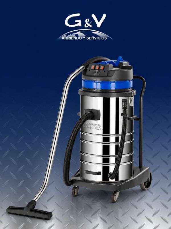 Arriendo de aspiradora polvo-agua Luster BF-585-3 de 220 V para limpieza industrial, obras, talleres y mantenimiento.