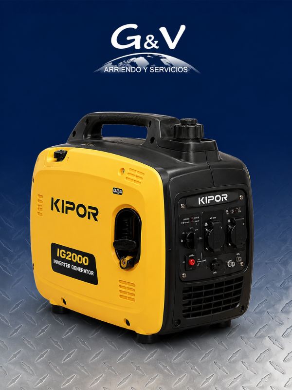 Generador Kipor IG2000 de 1,6 kVA para arriendo industrial