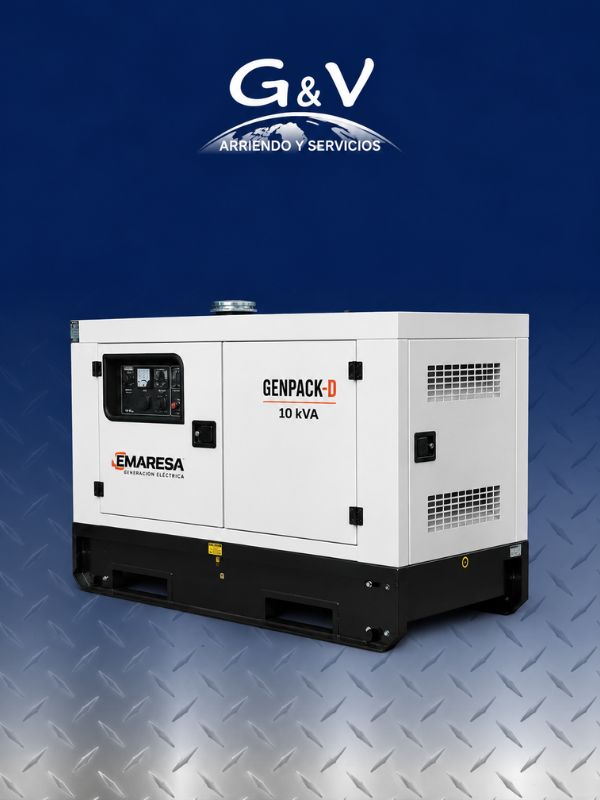 Generador diésel Emaresa GENPACK-D de 10 kVA para arriendo industrial
